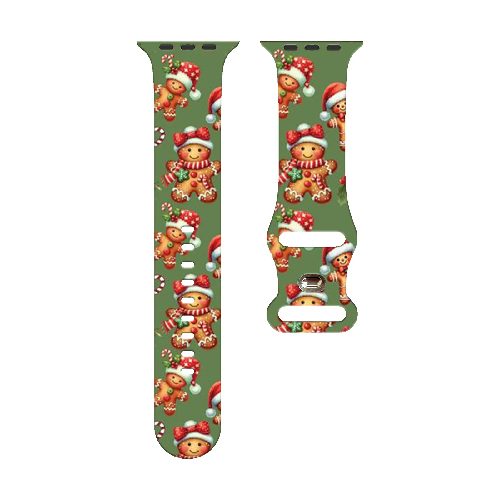 

Christmas gingerbread Printed Strap for Apple Watch 46mm 45mm 42mm 40mm Watchband Replaceable Bracelet for iWatch 10 9 8 7 Band