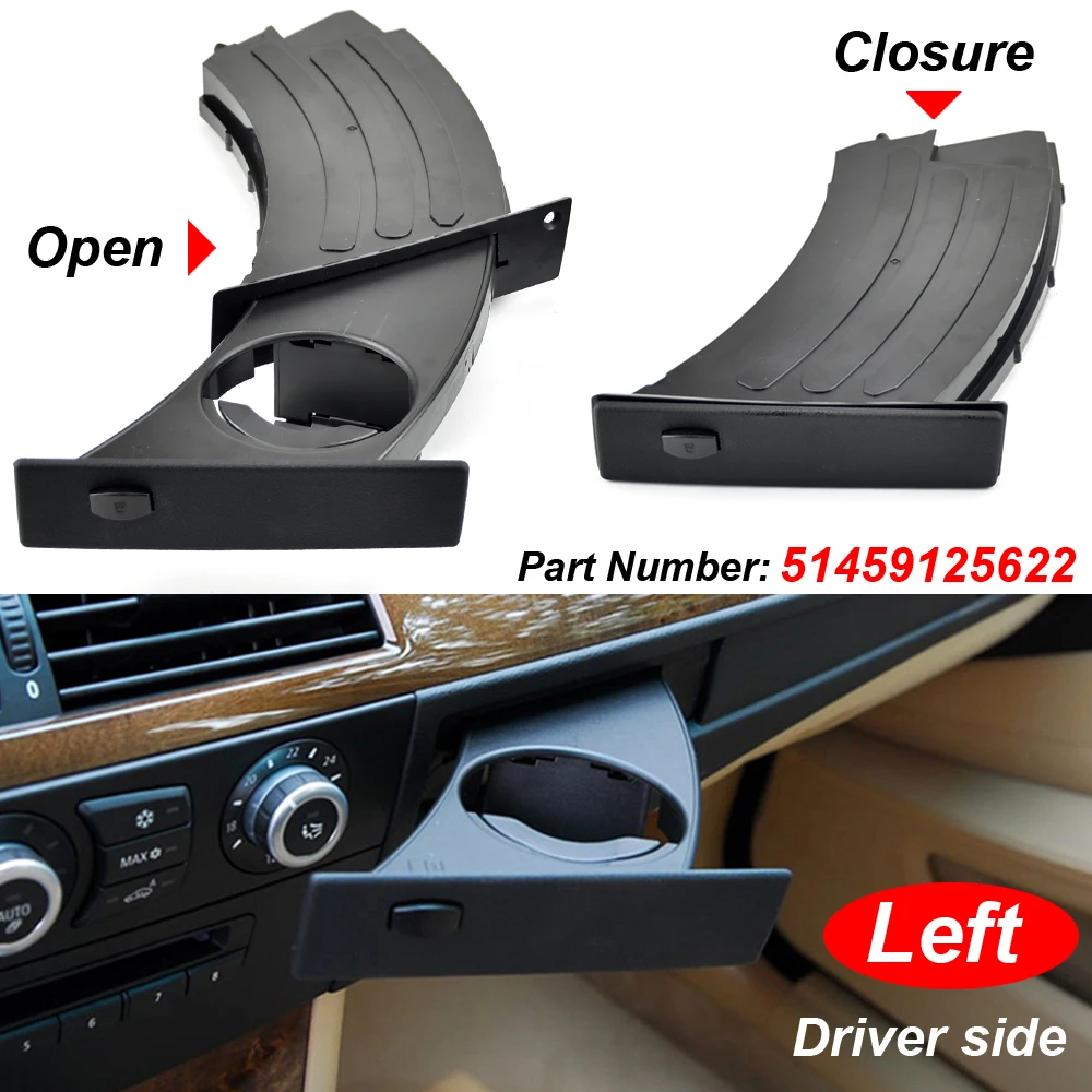 51459125622 51459125626 Car Front Left Cup Holder Drink Rack Auto Accessories For BMW E60 525 528 530 535 2003 2004 2005-2010