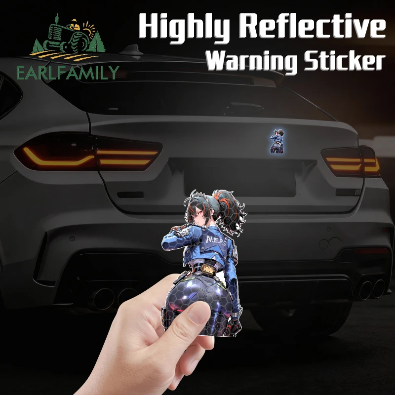 

EARLFAMILY ZhuYuan Reflective Stickers Fashionable Zenless Car Styling Decal Occlusion Scratch Waterproof Vinyl PVC Accessories