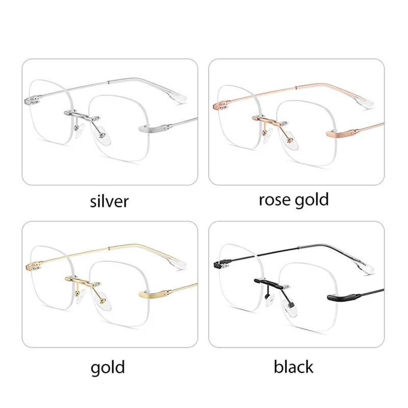 Pure Titanium Customized Lenses Shapes Rimless Glasses Frame Man Optical Prescription Men Business Style Eyeglasses 31315