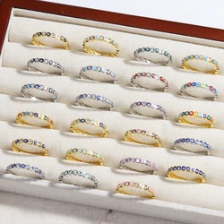 New Bohemia Lucky Turkish Blue Evil Eye Rings Dripping Oil Open Adjustable Finger Rings for Women Jewelry Gift