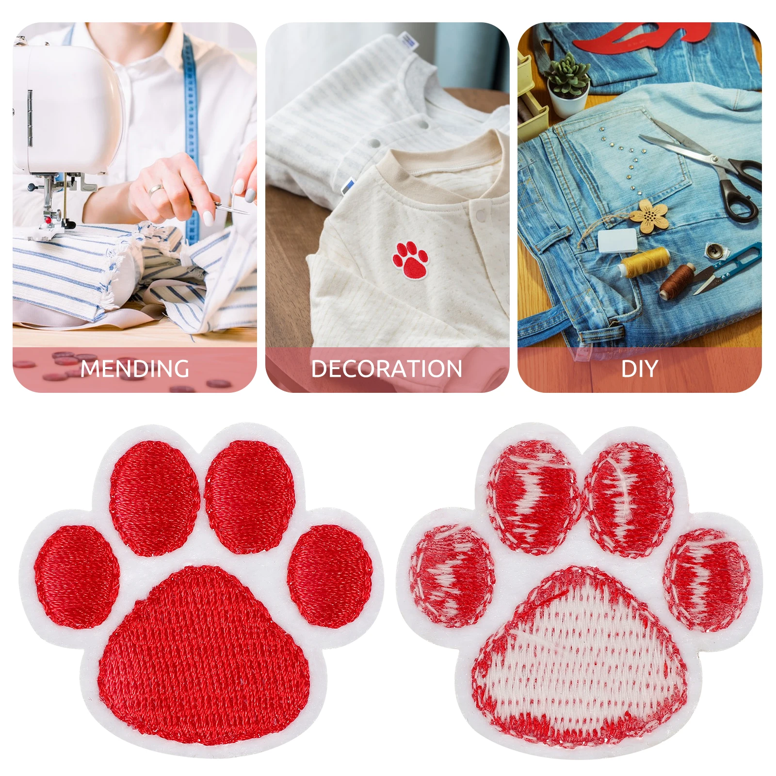 

Durable Embroidery Patch Animal Paw Patches for Jackets Backpacks Clothes Bags Sewing Decor Dog Applique Not Fade Easily