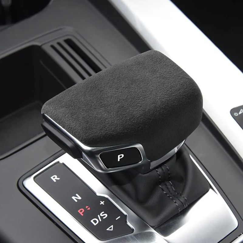 

For Audi B9 (2016-) F5(2017-) FY (2017-) A4 (2016-) Q5 Q7 Gear Shift Knob Boot Cover Made of Alcantara Car Interior Accessories