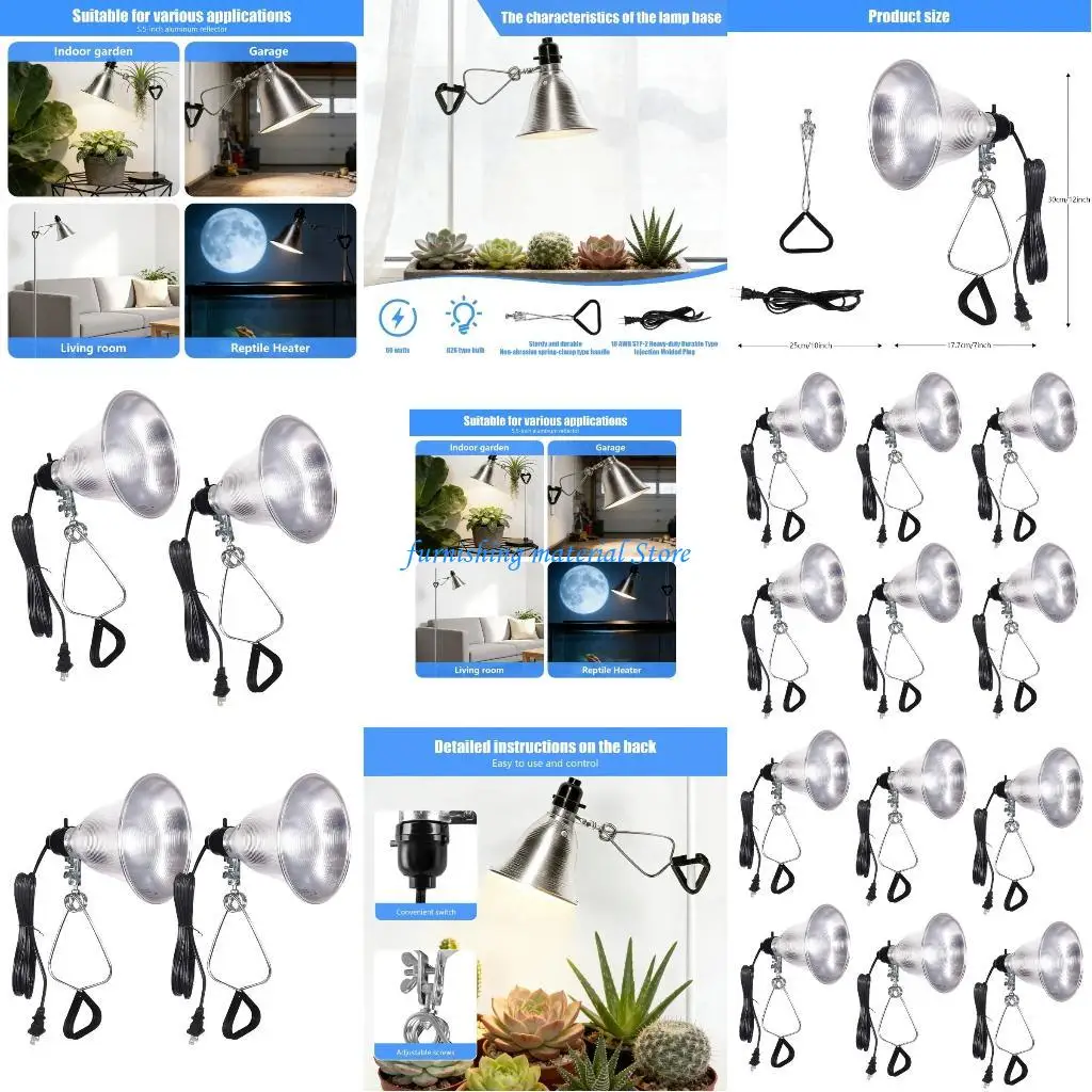 

Y5GD 150 Вт Крышки ламп Алюминиевые отражатели Светильники Металлическая текстура для ухода за рептилиями и внутреннего