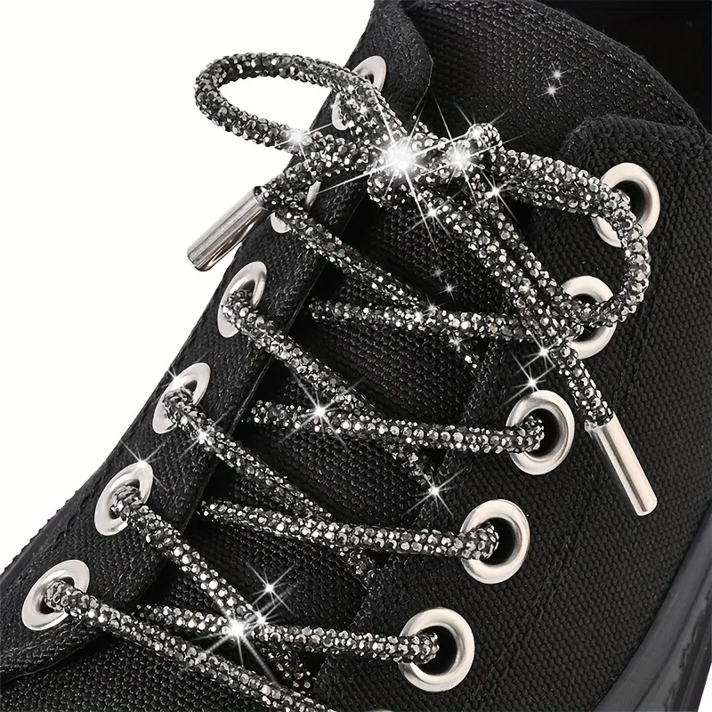 Luxury Accessories Cross Braiding Strap Shoe Laces Rhinestone ShoeLaces Sneakers Laces Bright Strings