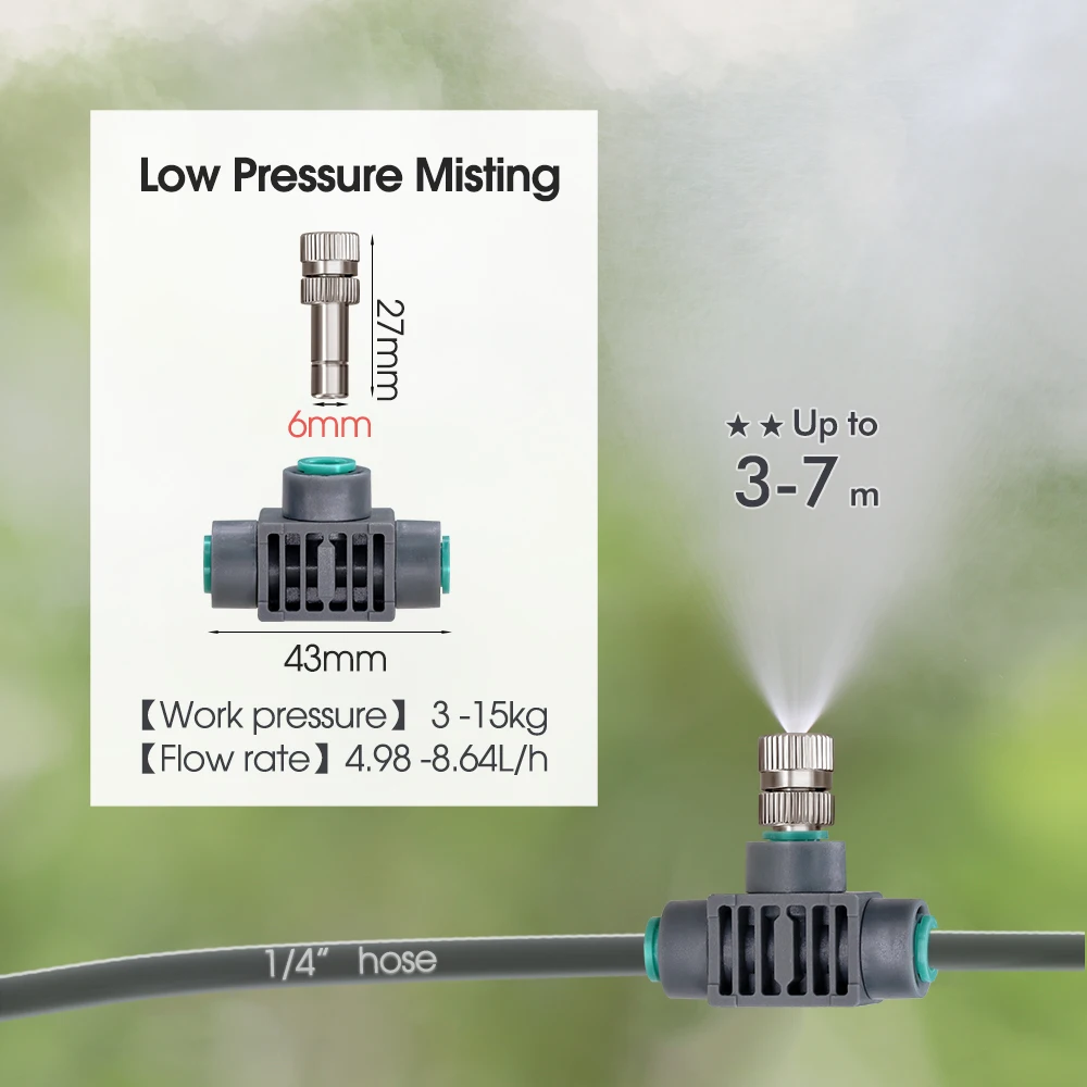 Imagem -04 - Jardim Self-priming Bomba Temporizador Mistsing Irrigação Kit para Estufa Mangueira Pulverizador Bico Equipamento Automático 60w 4