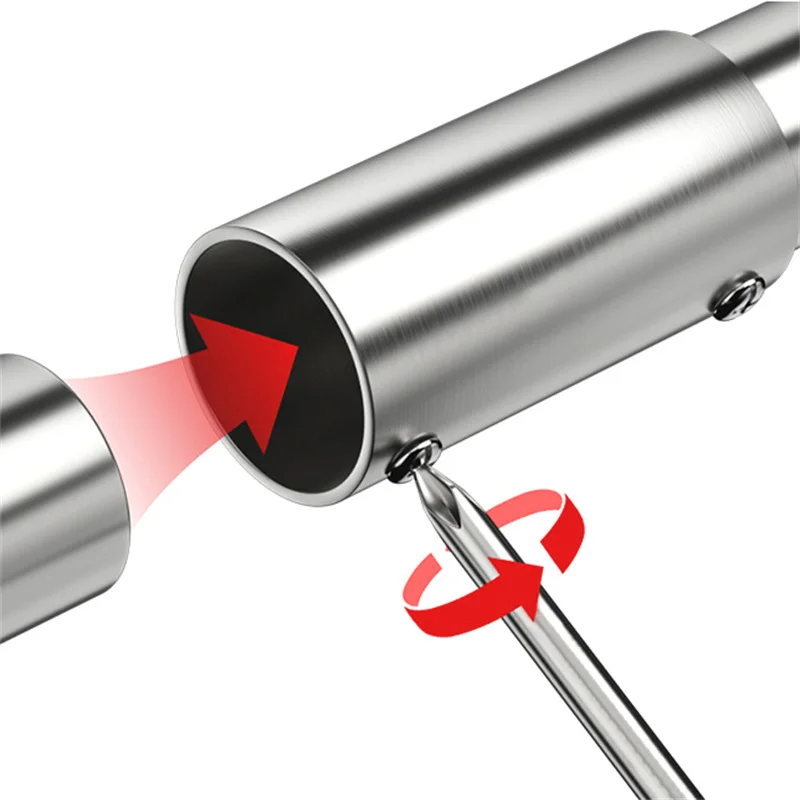 스테인리스강 직선형 파이프 연결, 2 웨이 파이프 커넥터, 파이프 피팅, 빨랫줄 선반 조인트, 튜브 커넥터 피팅