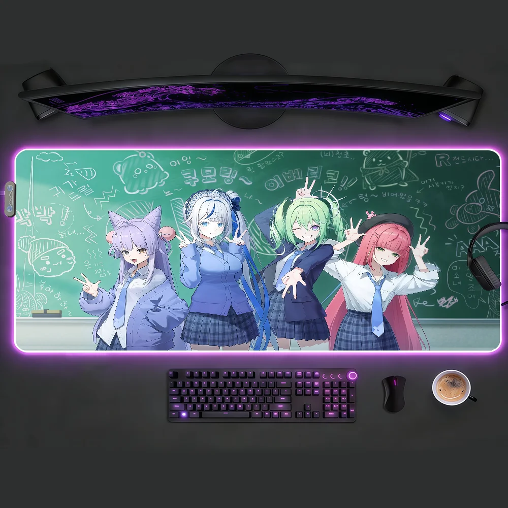 

Band Singer StelLive Mouse Pad Waterproof RGB LED Light Colorful Game Keyboard Non-slip Cover Desk-mat Surface