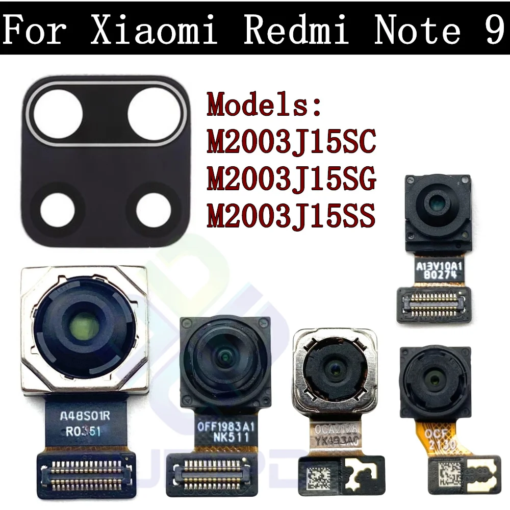 Rear camera flex cable for Xiaomi Redmi Note 9 note9, front selfie, small face, main, glass lens, spare parts