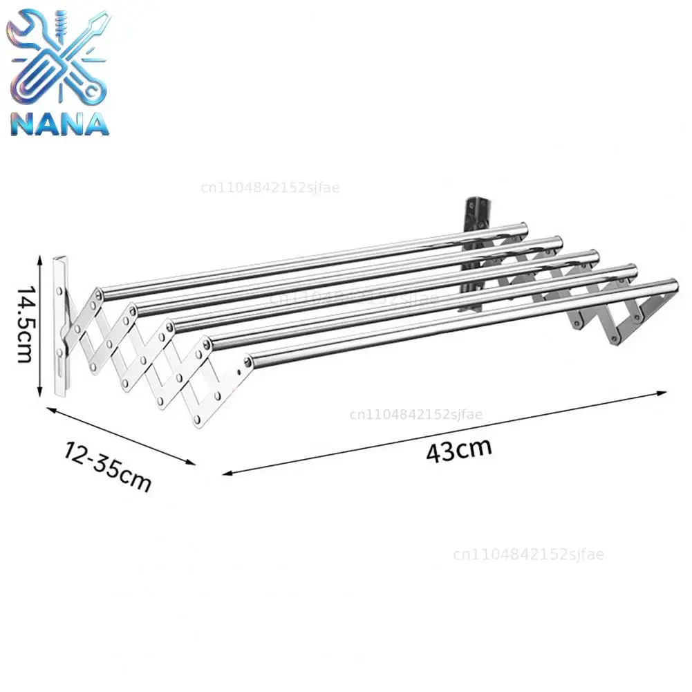 Clothes Drying Rack Wall-Mounted Drying Rack Versatile Foldable Organization Hanger Expandable Retractable Bathroom Laundry Rack