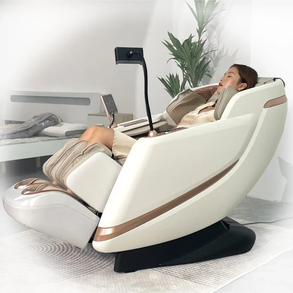 2024 luxury shiatsu white massage chair a10 extra long full body thai stretch zero gravity electric 4d massage chair