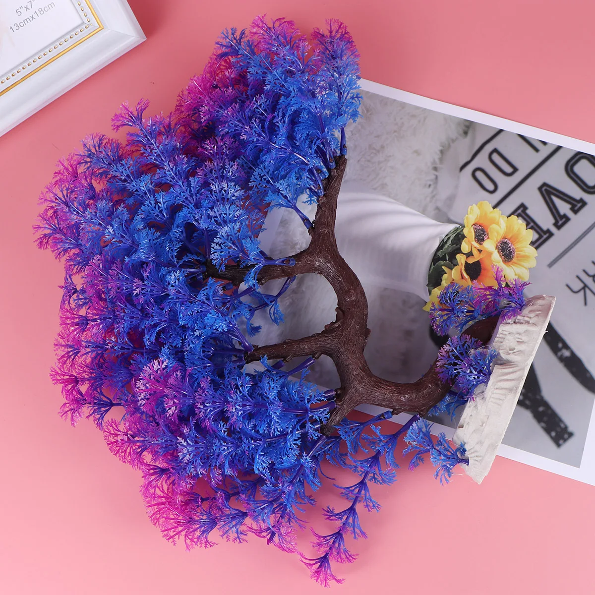 

1Pcs Miniature Simulation Tree Resin Ornament for Garden Decorations Micro Landscape DIY Terrarium Miniature Trees