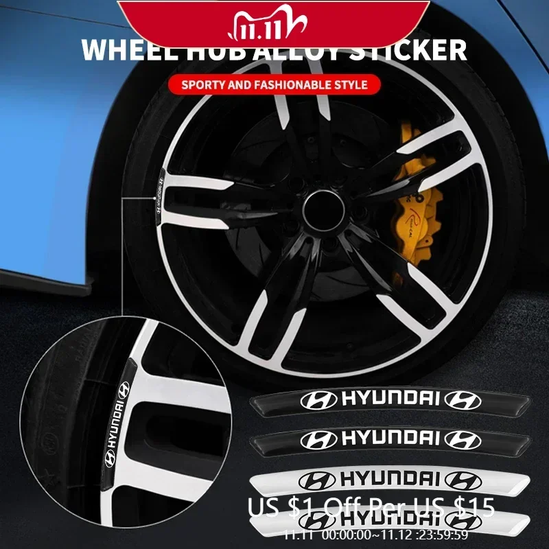 

4 шт. металлические наклейки для украшения ступицы колеса автомобиля для Hyundai ACCENT Elantra N Line Performance i40 i45 ix55 ix20 ix35 аксессуары