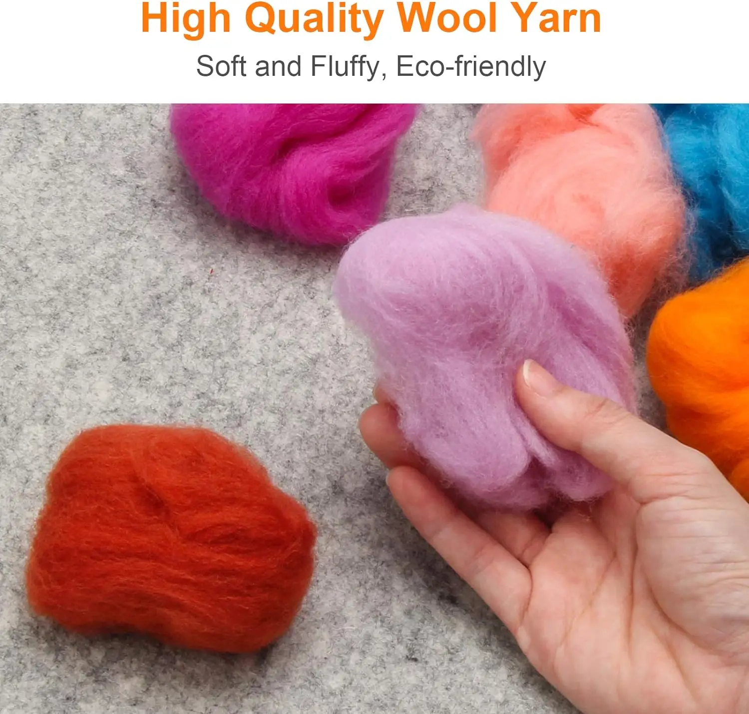 72 Colors Fibre Wool Yarn Roving for Needle Felting Hand Spinning DIY Craft Materials