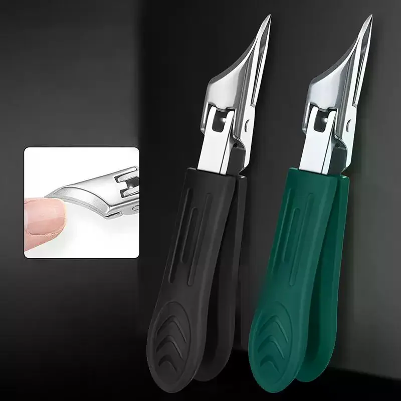 กรรไกรตัดเล็บป้องกันการกระเด็น กรรไกรตัดเล็บขนาดใหญ่ หนา แข็งพิเศษ กรรไกรตัดเล็บคม กรรไกรตัดเล็บแบบเฉียง อุปกรณ์ทำเล็บสำหรับใช้ในบ้าน