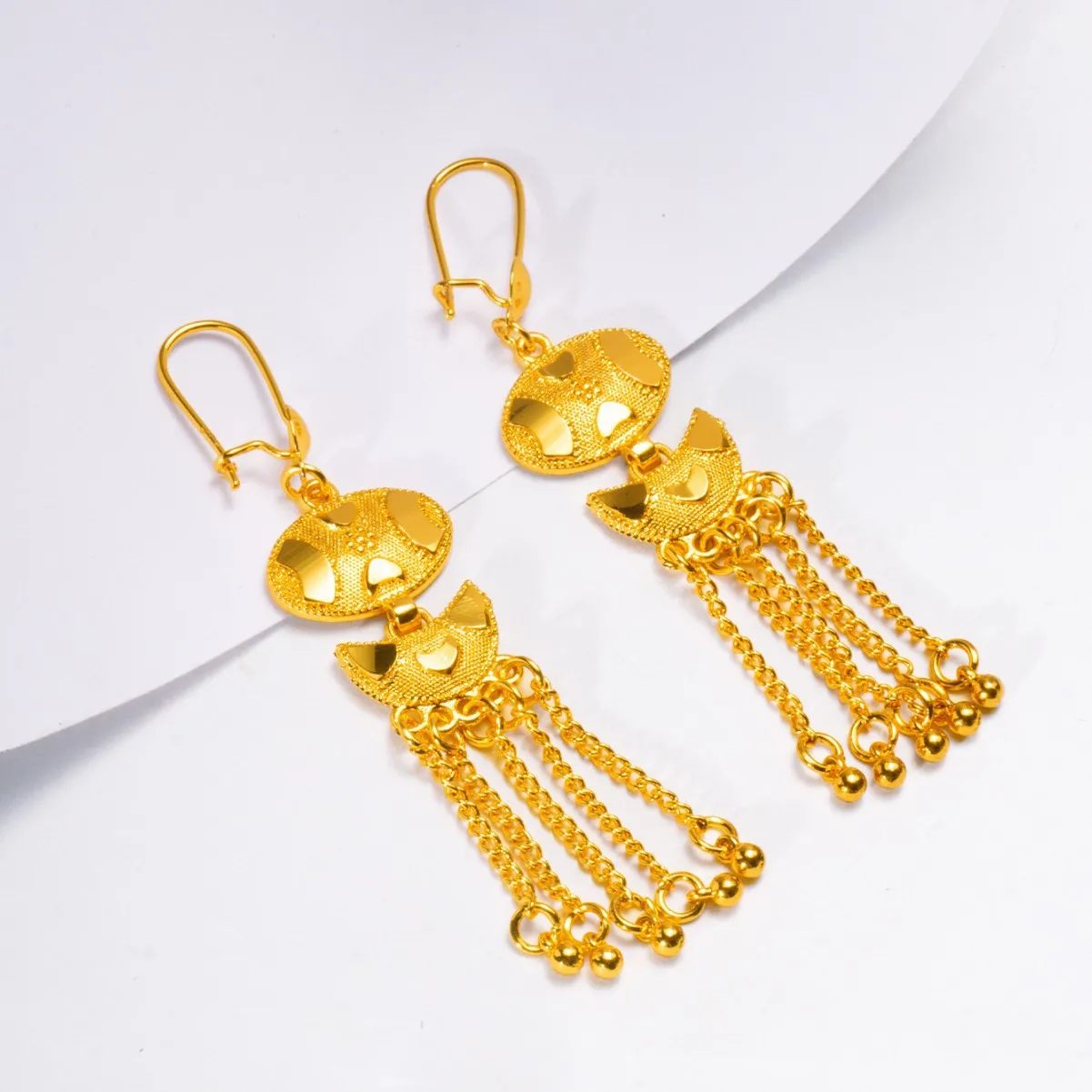 9999 gold New Xinjiang ethnic style Indian bride drop earrings and ear rings for Nigerian jewelry wholesale