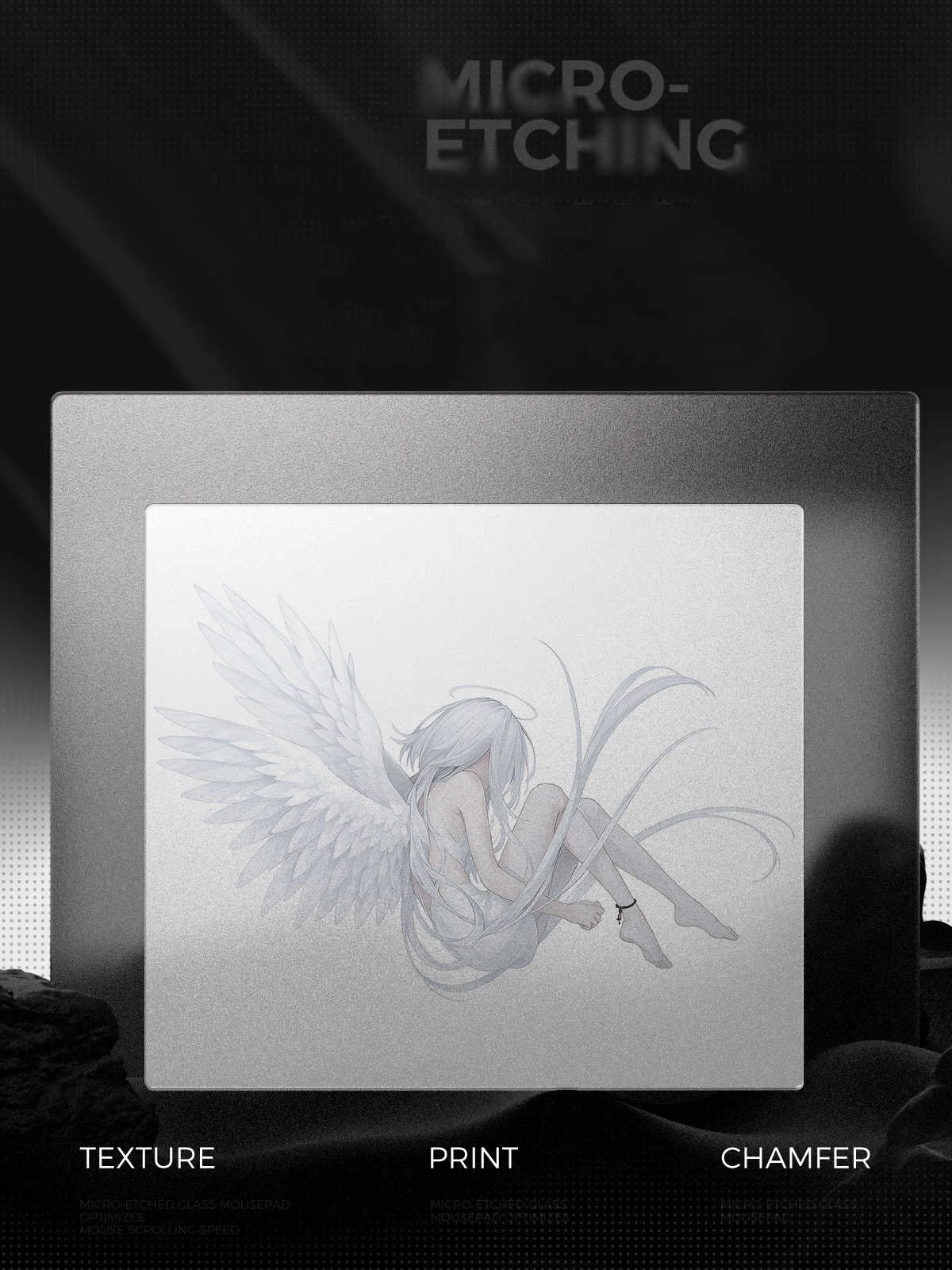 Anime Angel Girl Simplicity Mouse Pad Smooth Frosted Surface Desk Mat Tempered Upgrade FPS Office Custom Gaming Accessories