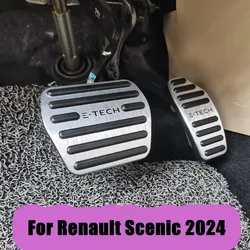 For Renault Scenic E-Tech 2024 2025 Accessories Aluminium Rubber Brake Accelerator Pedal Cover Anti Skid Foot Pad Auto Styling