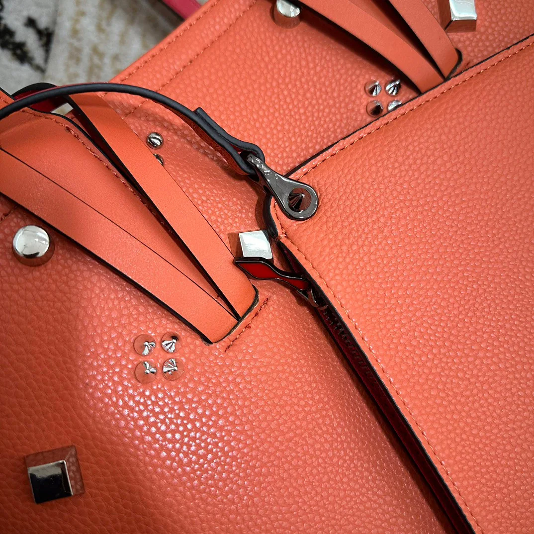 حقيبة يد نسائية فاخرة بحزام جلدي، حقائب سفر، متعددة الاستخدامات، حقيبة يد ذات سعة كبيرة، حقيبة برتقالية كلاسيكية للأعمال #3