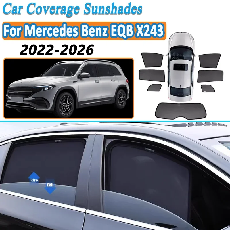 Image of Auto-Sonnenschutzgitter für Mercedes Benz EQB X243 2022 2023-2026 Fenster-Sonnenschutz Sichtschutzvorhang Sonnenblenden Auto-Zubehör