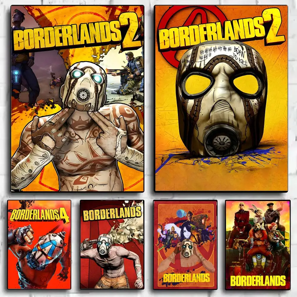 Game B-Borderlands Poster Wall Art Print Sticker for Bedroom Living Room Dorm Office Modern Home Decor