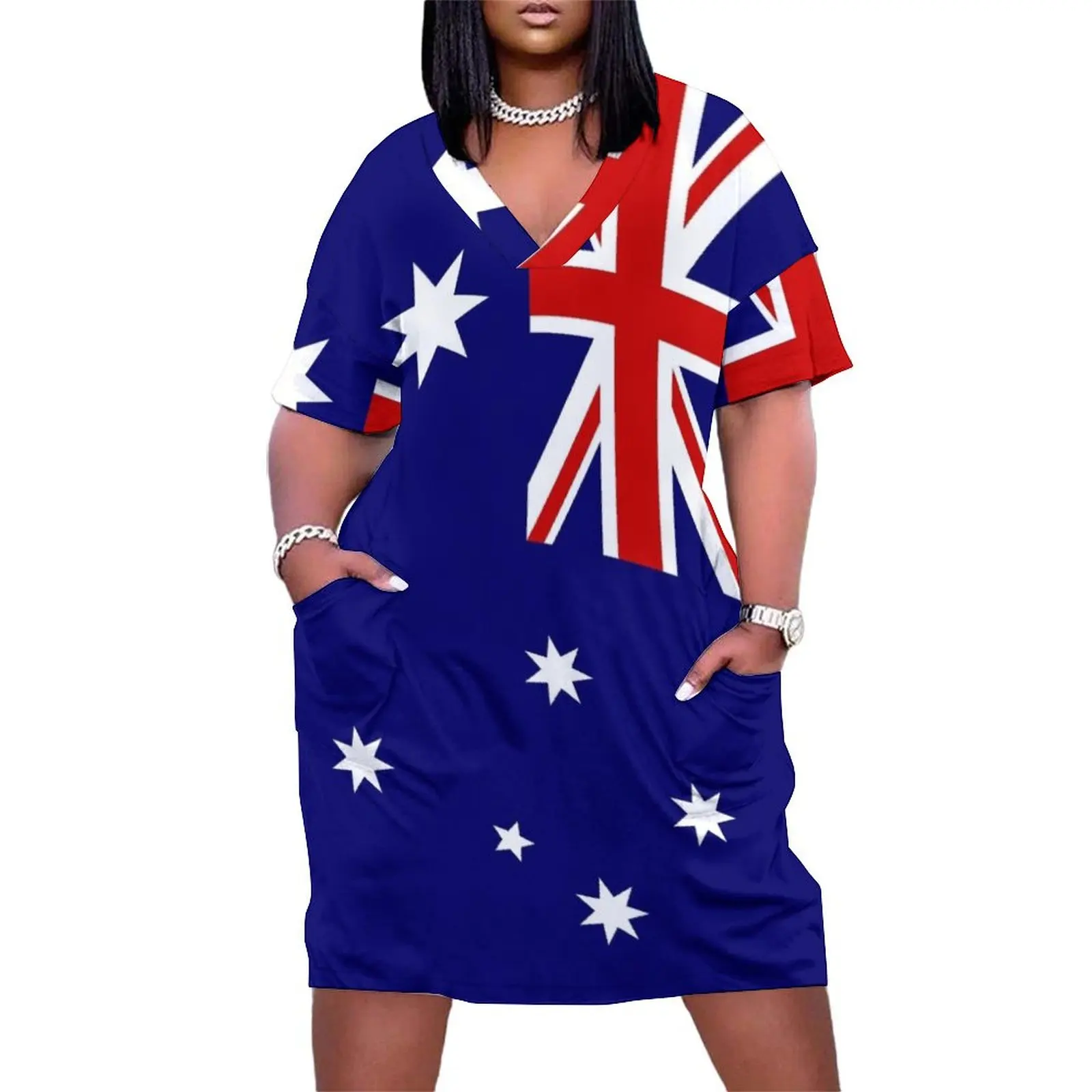 

Australia Day Loose Pocket Dress Womens dresses dress party evening elegant luxury celebrity Dance dresses