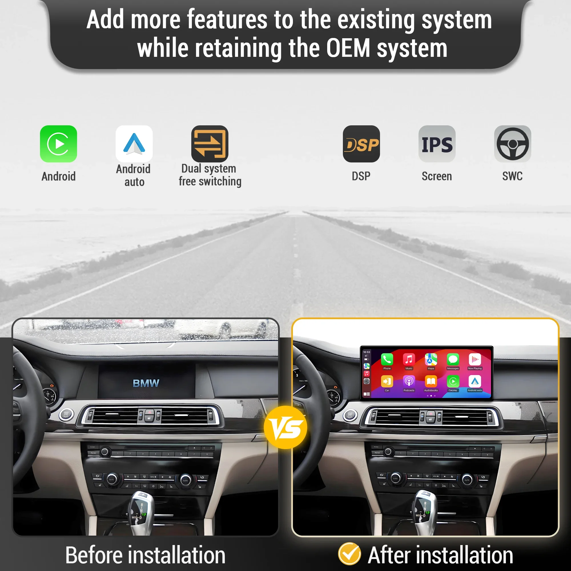 10.33 "/12.3" أندرويد 14 راديو السيارة الوسائط المتعددة لسيارات BMW 5 سلسلة F10 F11 2011-2017 اللاسلكية BT Carplay الملاحة شاشة تعمل باللمس