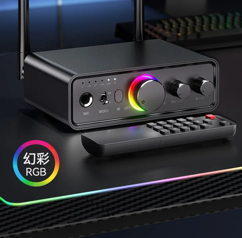 

Aluminum Bluetooth Adapter 2-in-1 Transmitter Receiver DSP Bass Treble Adjustable U-Disk Stereo Audio Converter