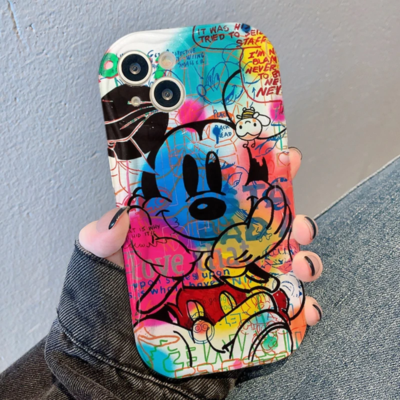 Disney Mickey Stitch Case for Xiaomi Redmi Note 12S 12 4G 5G Turbo 11S 11 Pro Plus 10 9 9T 12C 11A 10 Prime 10X 9A 9C 9i Cover