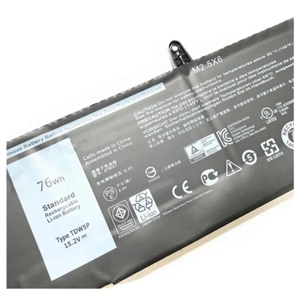 15.2V 76Wh TDW5P JFWX7 04RRR3 0V9XD7 4RRR3 P81G P81G001 laptop battery For DELL 13 R3 ALW13C-1738 2508 2718 2738 2838