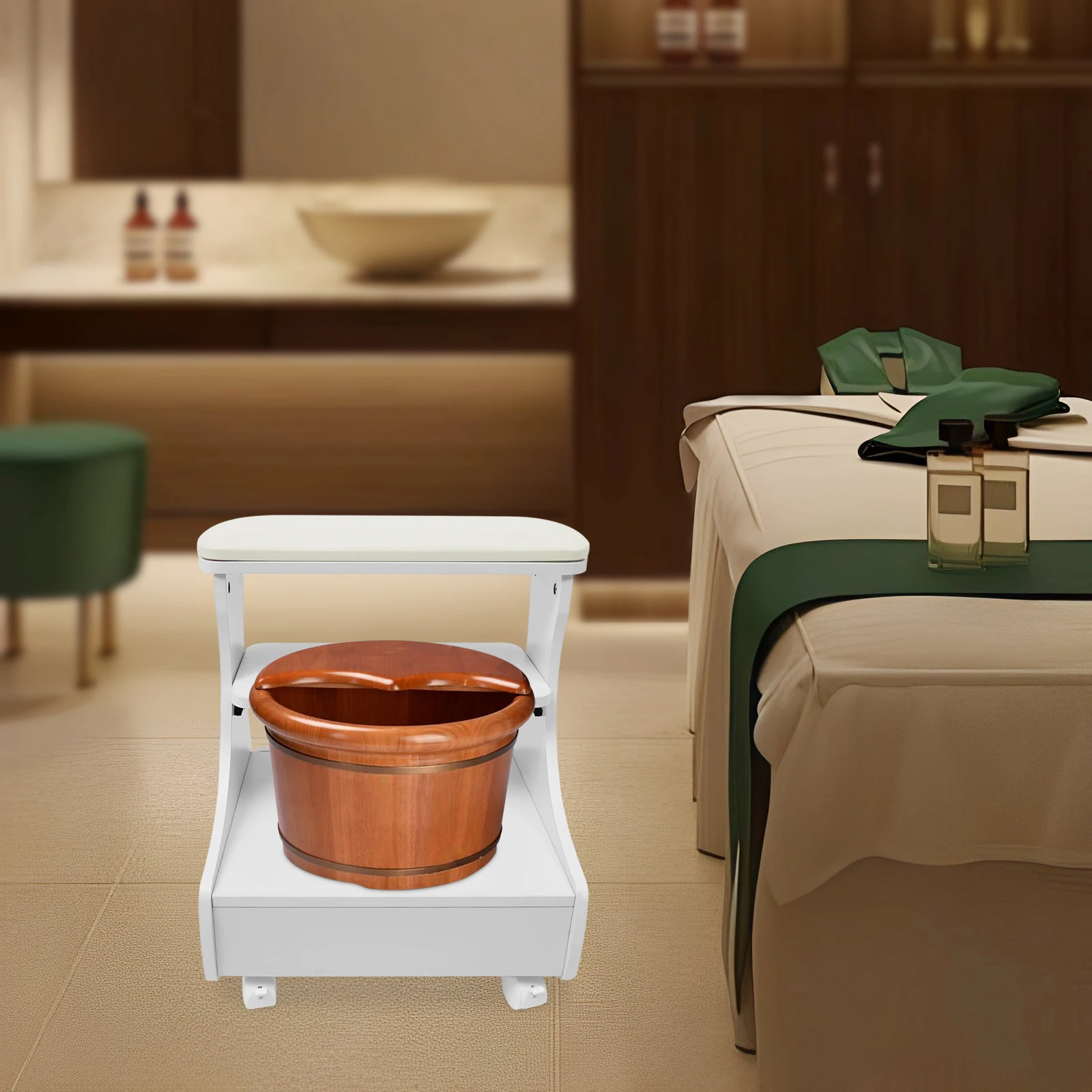 Salon kosmetyczny do paznokci lub spa do stóp Przenośny wózek, podpórka pod stopy o udźwigu 44,09 funtów do klinik medycznych, salonów fryzjerskich