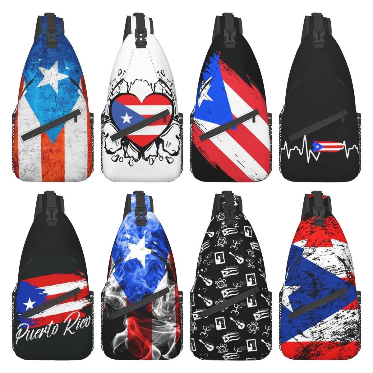 Bolsos de pecho Unisex con bandera de Puerto Rico, mochila cruzada, mochila de viaje, mochila de día para senderismo, bolso de hombro cruzado para mujeres y hombres