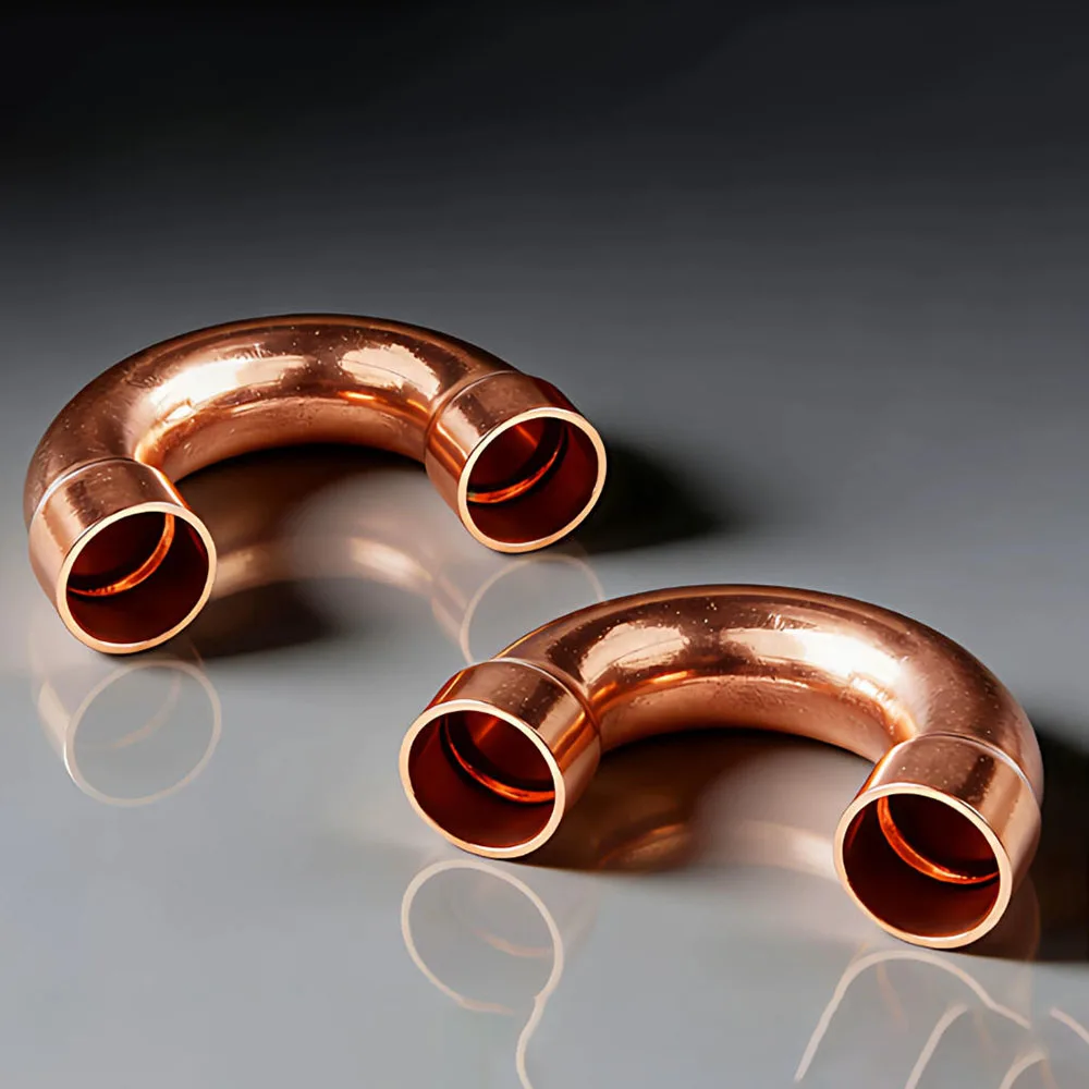 1 Purple Copper U-Shaped Elbow With 180 ° Thickened Socket Welded Air Conditioning Cold Storage Elbow 6.35-38mm