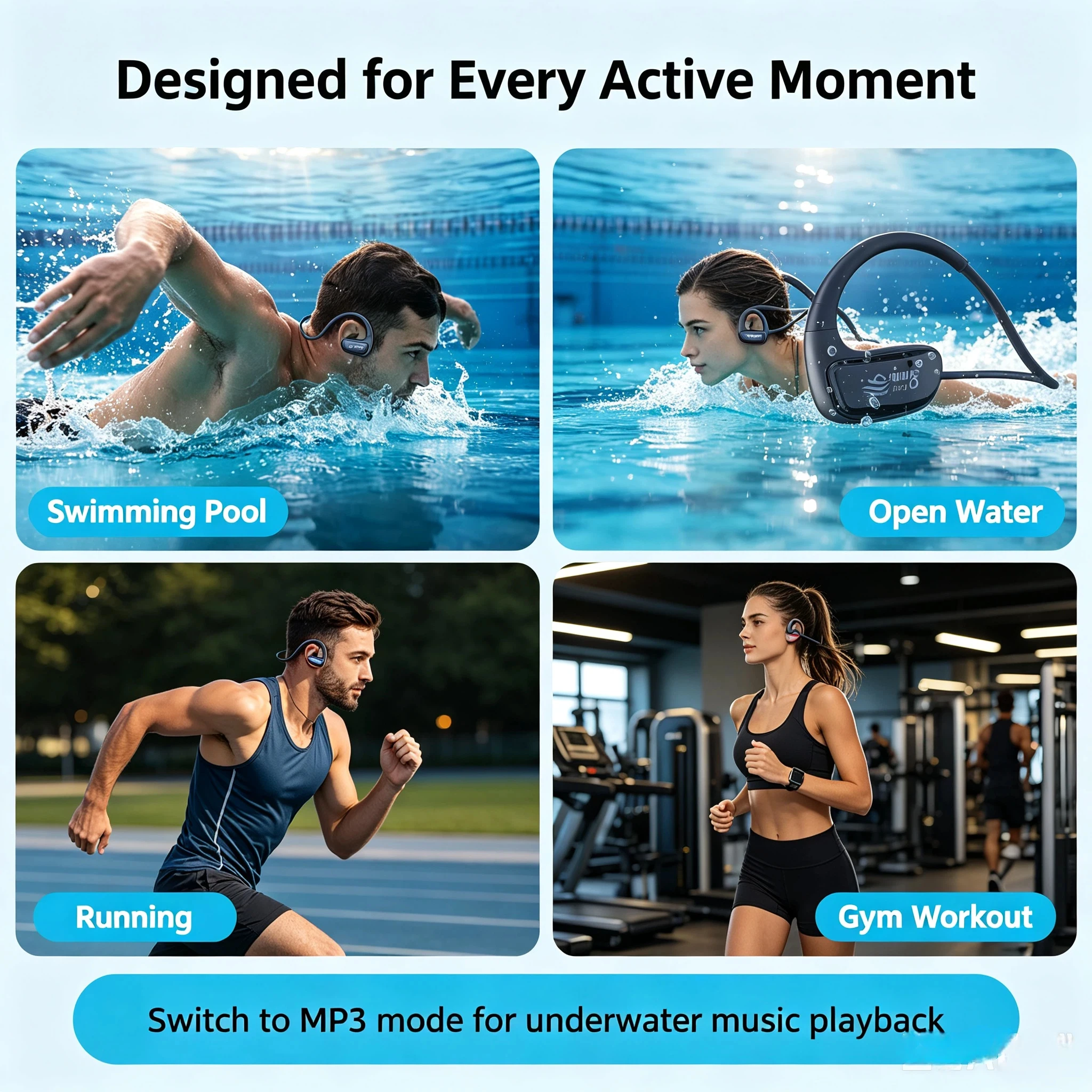 IPX8 Wasserdichte Knochenleitu – Outdoor Sport Activity Bewertung und Preis