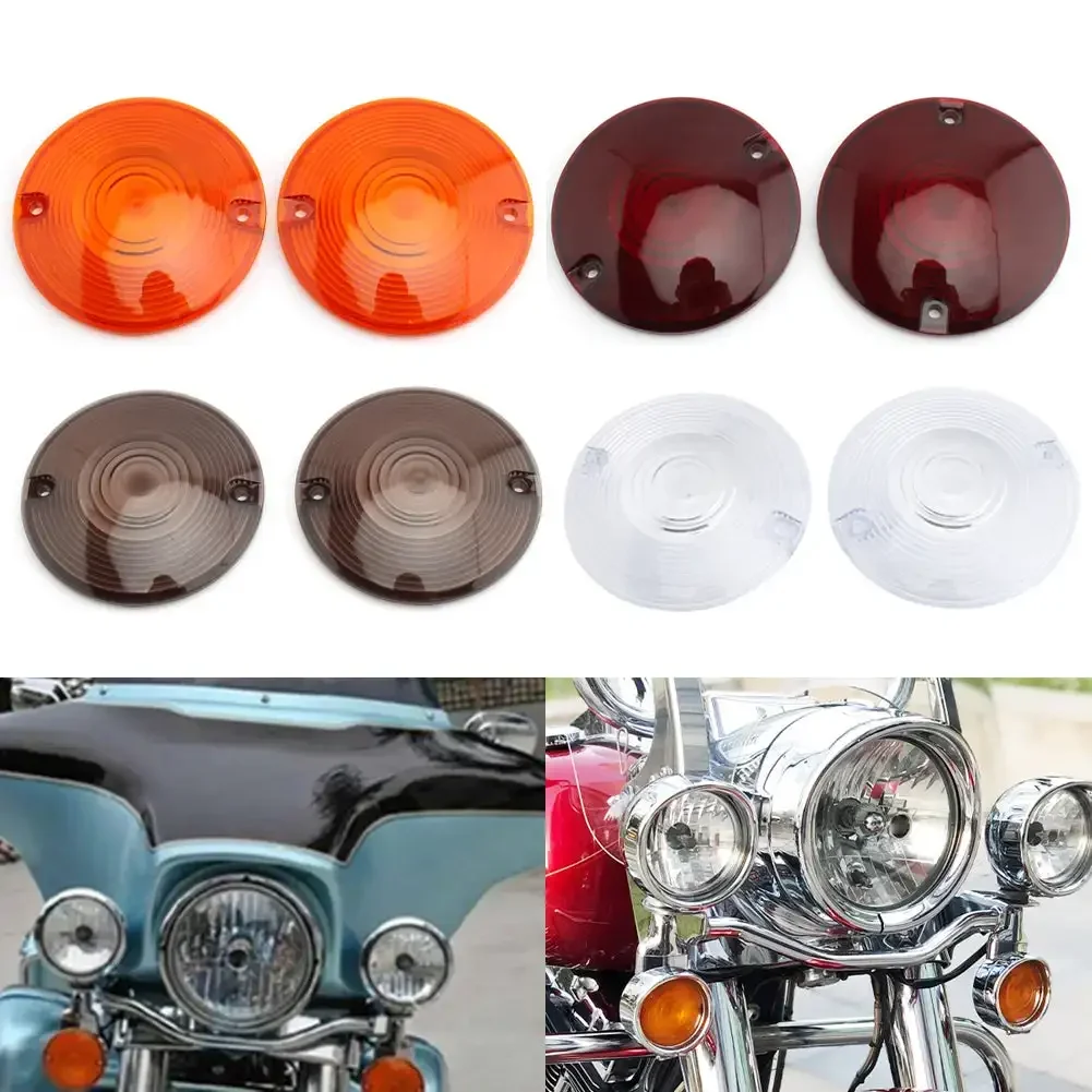 2Pcs Motorcycle Indicator Lens Cover Turn Signal Light Cap for Harley Sportster 883 1200 XL Iron Dyna Softail Touring Glide Road