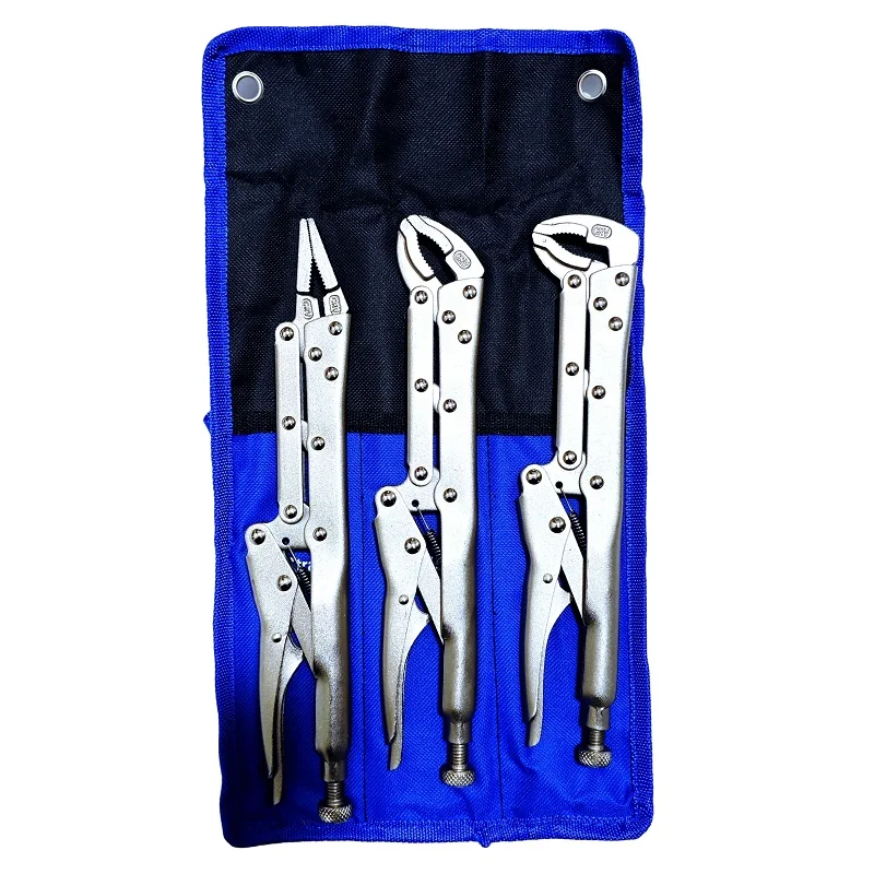

3Pcs 12 Inch Extra Long Reach Vise-Grip Locking Pliers Straight 45 and 80 Degree With Oxford Bag for Vehicle Repair