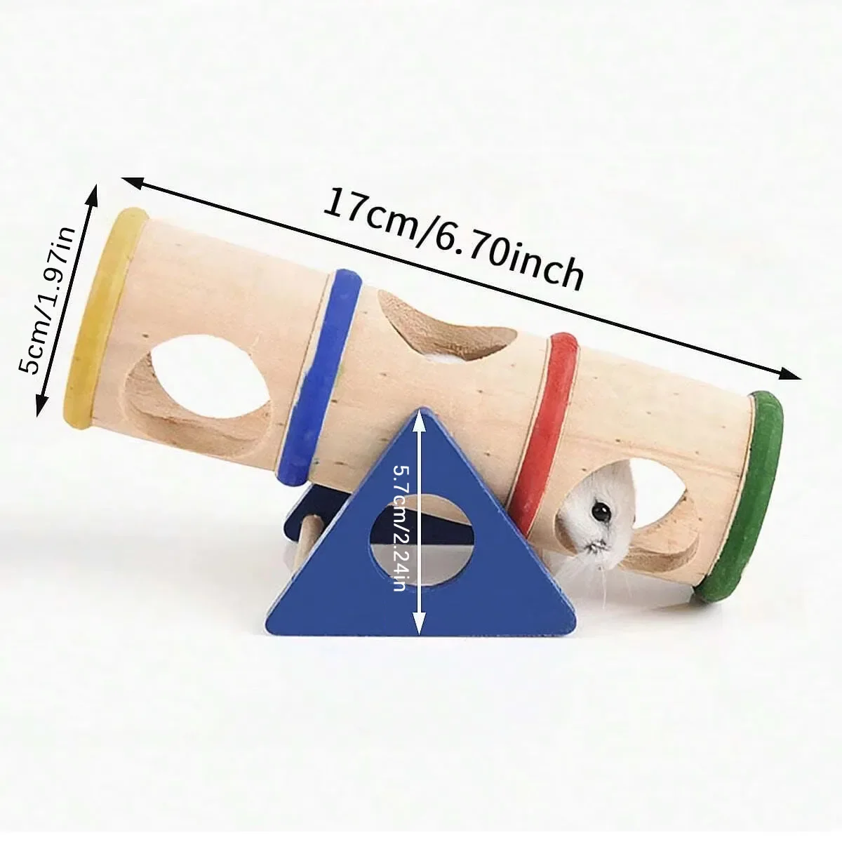 

1PC Wooden Squirrel Seesaw Pet Toy Bucket for Hamsters - Durable Eco-Friendly Rodent Playtime Accessory