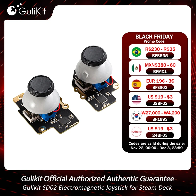 Gulikit SD02 Pgraded Version Electromagnetic Joystick for Steam Deck Module Patented No Drifting Joystick for Repair Replacement