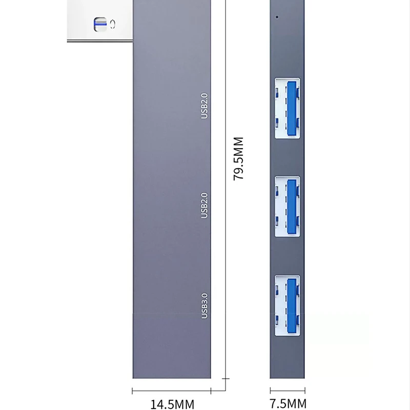 Разветвитель USB Type-C OTG, USB 3,0/Type-C, 3,0-3 порта