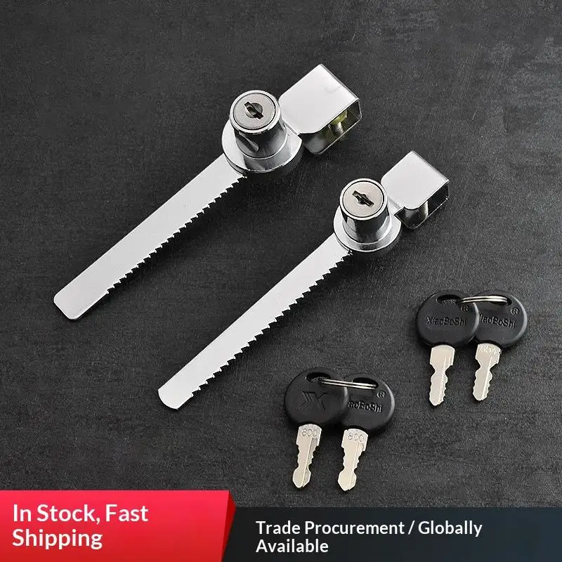2/4PcsGlass Door Lock Sliding Glass Door Lock Decorative Appearance Clamp Fit Mechanism No Drilling Installation For Glass Door