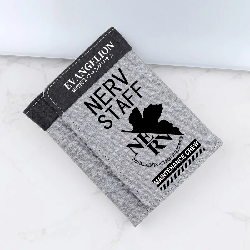

Neon Cute Genesis Classic Evangelion Anime Peripheral Folded Short Wallet Card Holder Leather Purse Men Women Students Daily Use