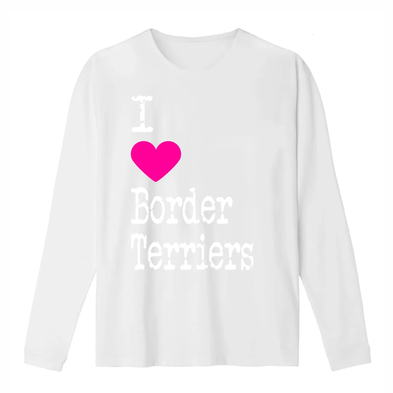 I Heart Border Terriers Love Border Terriers - Dog Breed T-Shirt Summer Casual Cotton Tee Oversized Streetwear Tops