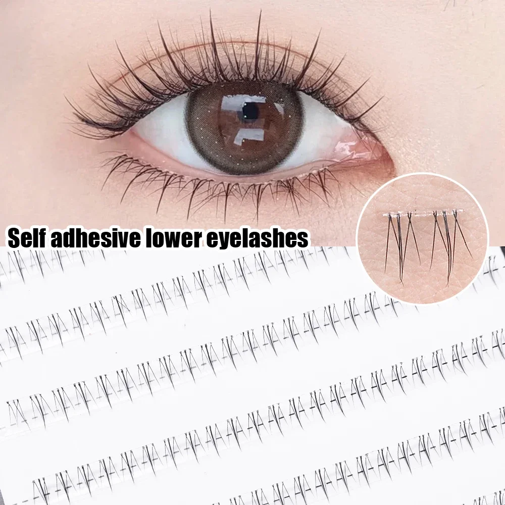 8 Rows of Glue-free Natural Lower Eyelashes Fairy Air Short Clusters False Eyelashes Soft Transparent Makeup False Eyelashes