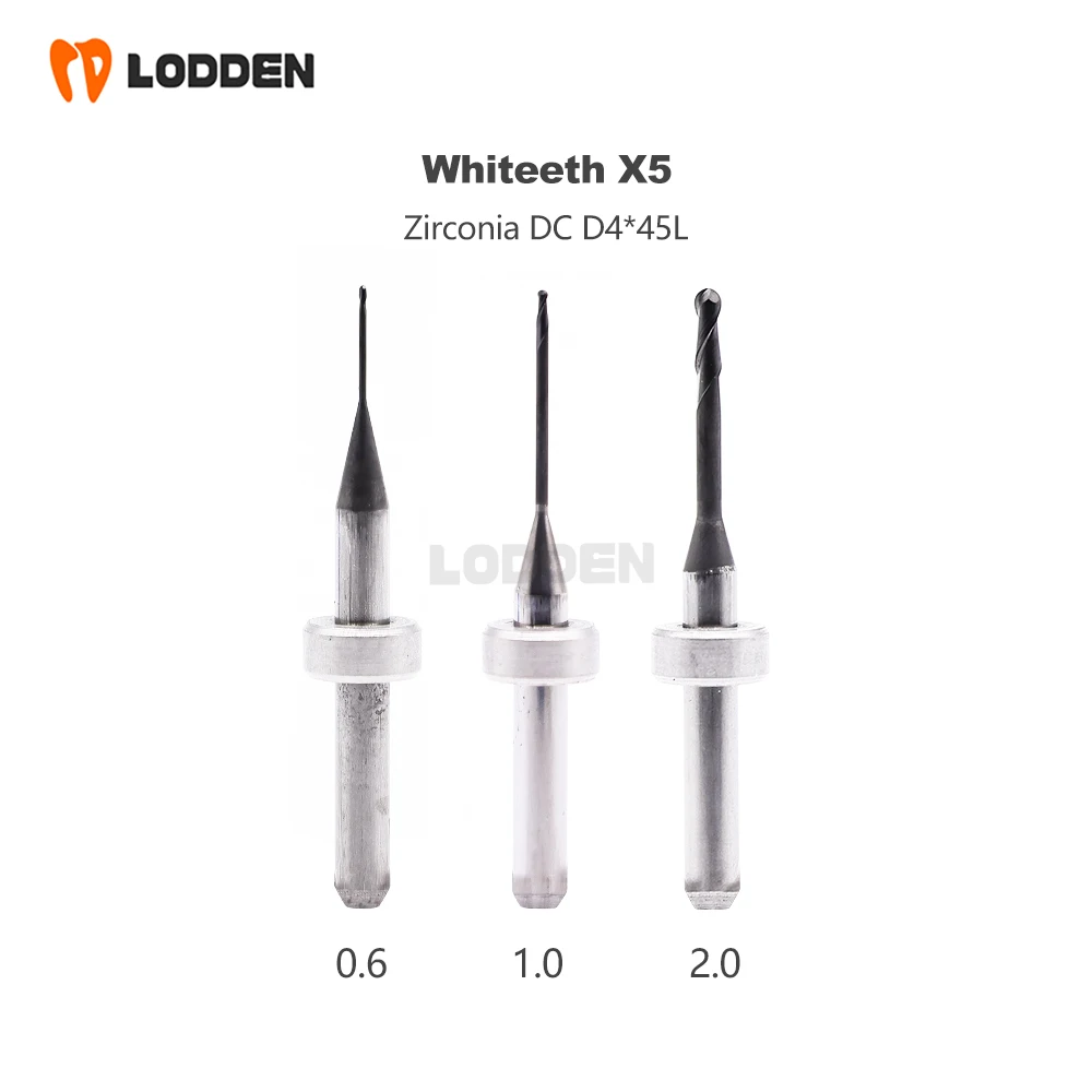 Camdent Dental Milling Bur Grinding Zirconia(DC)/PMMA(NC) D4 Shank 50MM Length 0.6/1.0/2.0MM Dental Grinding Tool