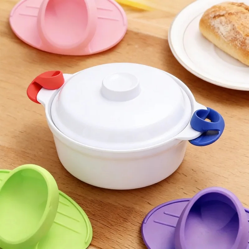 

Silicone Insulated Anti Scald Finger Cover Oven Microwave Insulated Gloves Thickened High Temperature Resistant Anti Slip