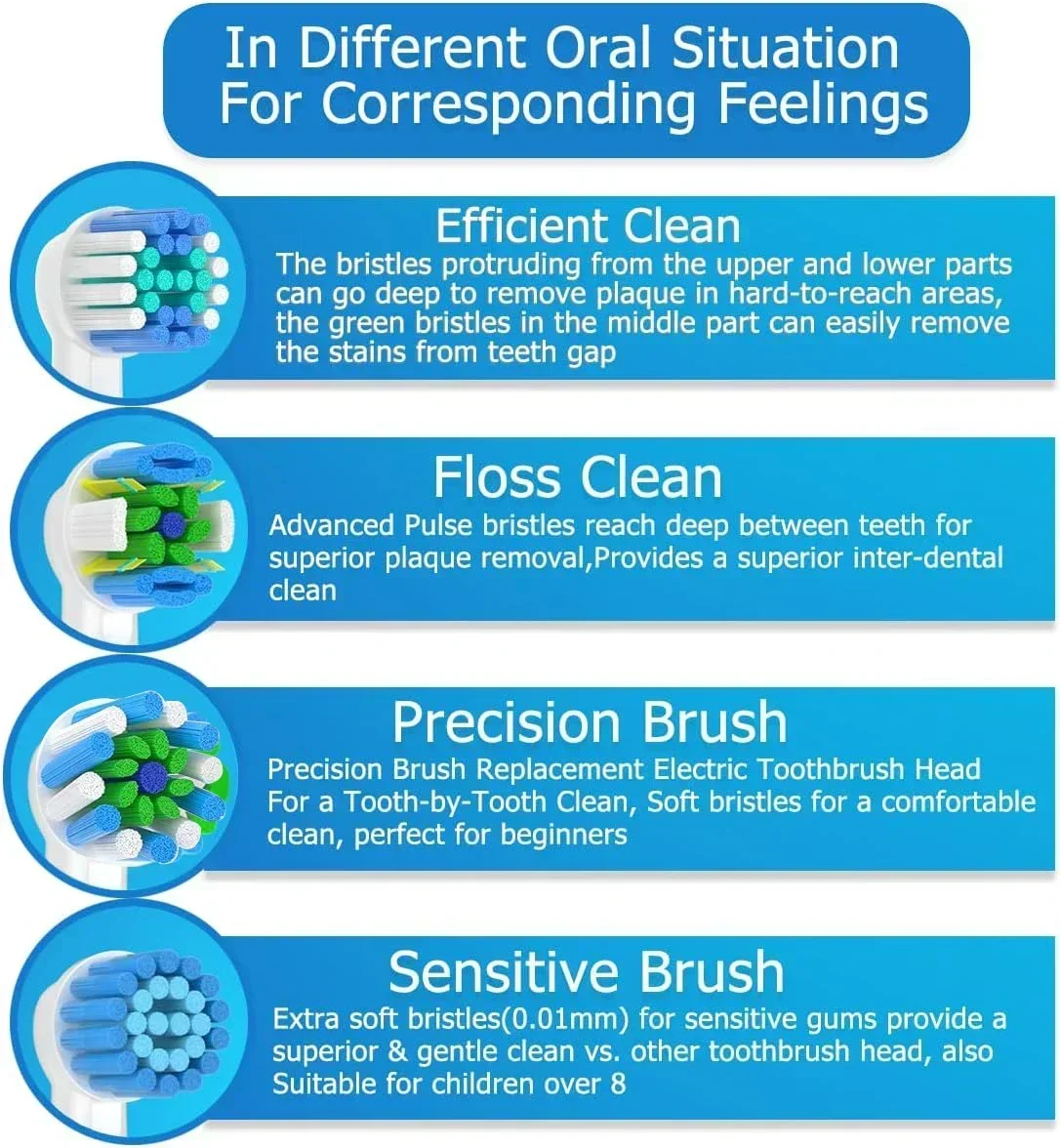 구강 B por용 교체 칫솔 헤드, 1000, 1500, 3757, 7000, 8000/9000, 16 개