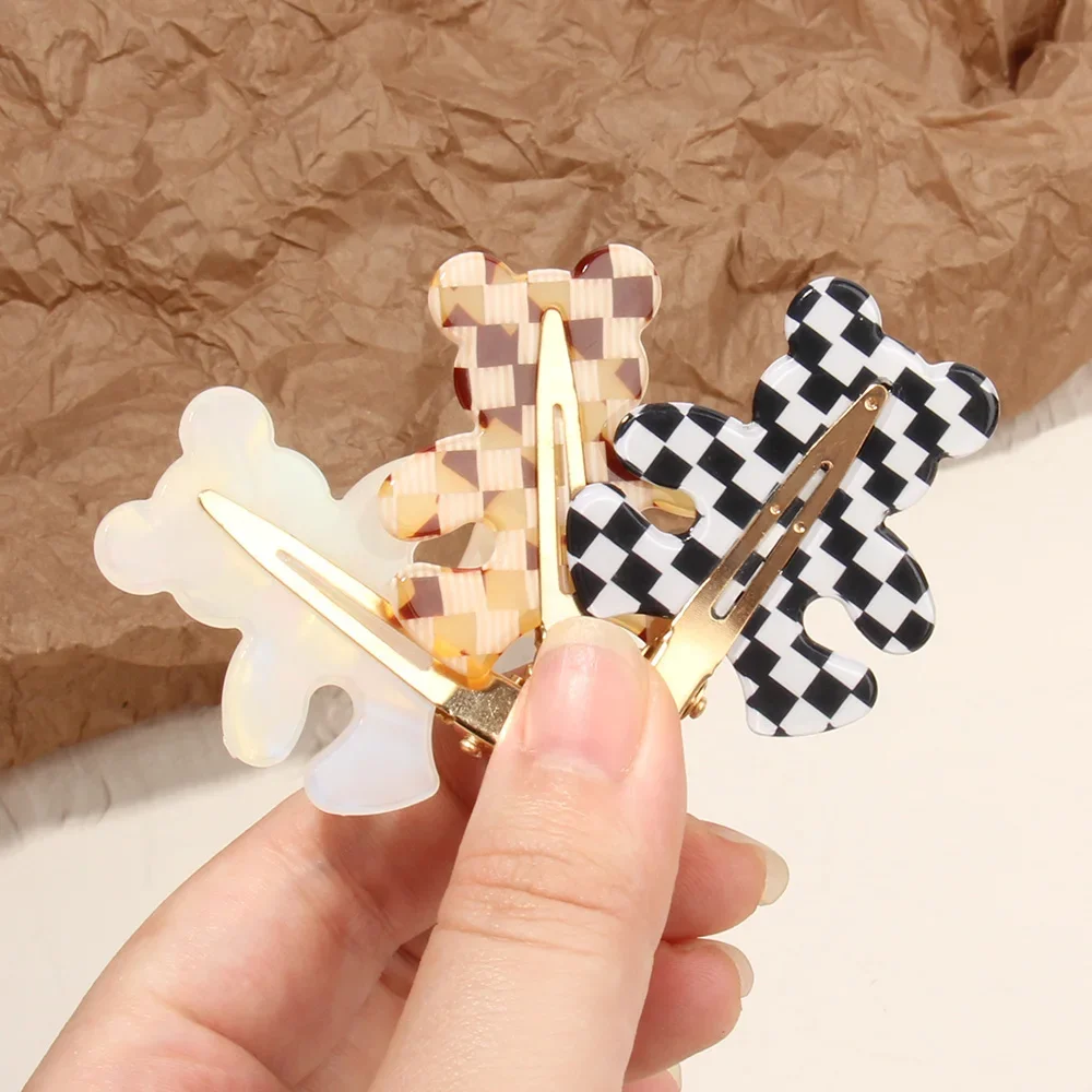 2Pcs Women Fashion Plaid splicing Hair Clips Barrettes Seamless Hairpin for Women Girls Korean Hair Pin Hair Accessories Gift