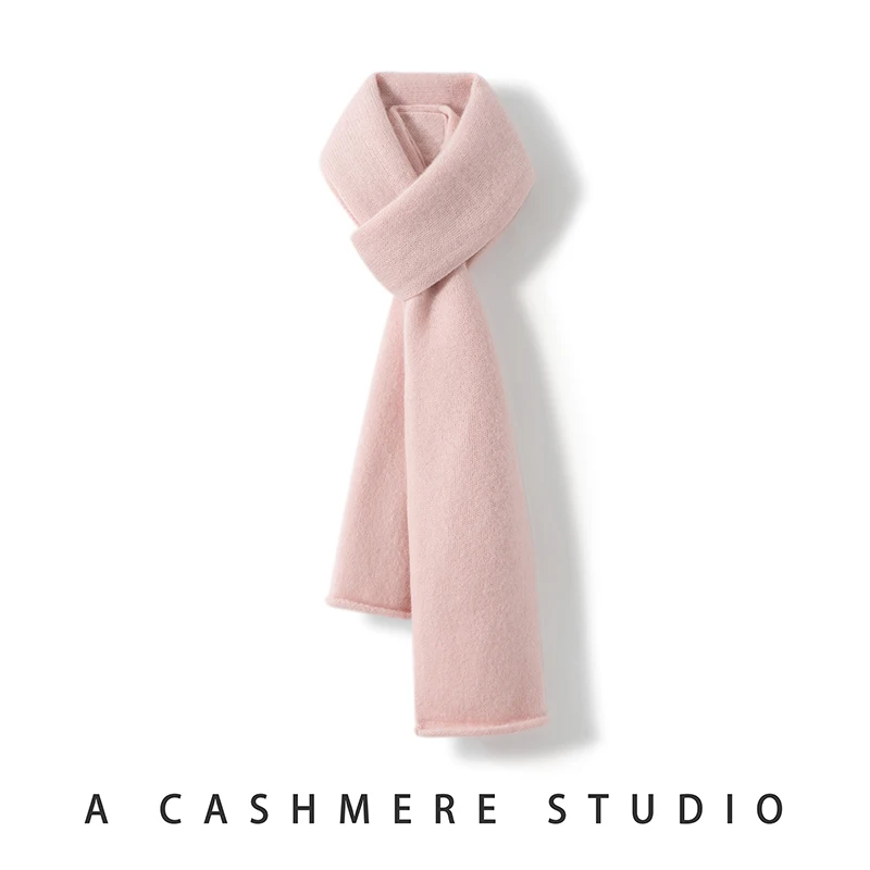 Choice High-quality Women’s Pure Cashmere Scarf Spring Autumn Winter Thick 100% Cashmere Knitwear Grace Shawls Soft Warm Tops