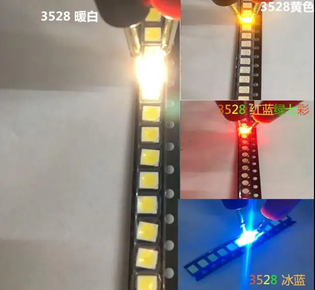 3528 1210, 블루, 레드, 옐로우, 화이트, 그린, 퍼플, 1210 SMD LED, 슈퍼 브라이트, 고품질 3528 LED 비드, 3.5*2.8mm, 100 개