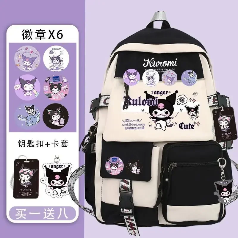 Sanrio Anime Kuromi plecaki dla dzieci Kawaii zabawki Mochilas aestehic Bag Student plecak kampusowy chłopców prezenty dla dziewcząt